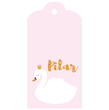 Tarjetas largas con cinta Cisne dorada 24u Pers